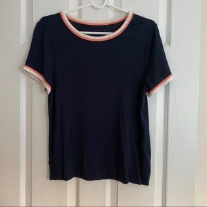 Navy short sleeve top